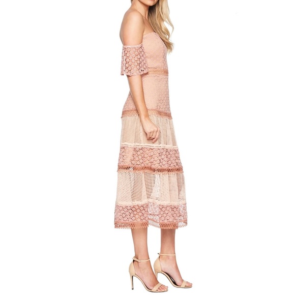 Bardot Kristen Off Shoulder Lace Midi Dress - Picture 2 of 8